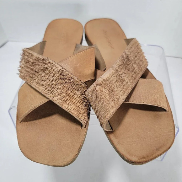 Antelope Stone Crisscross Yasmine Tan Leather Sandals Womens 7-7.5 Summer - Picture 7 of 8